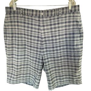 Footjoy FJ Shorts Mens 38 Plaid Bermuda Golf Gray Pockets Stretch Performance